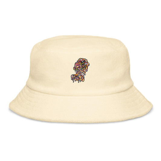 S.E. "COLOR ME BAD" Unstructured terry cloth bucket hat